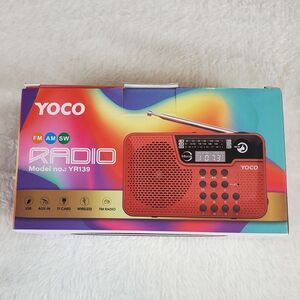 YOCO Portable FM AM SW Radio Model no: YR139 Color Red